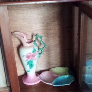 Large heavy vintage vase or matching dish